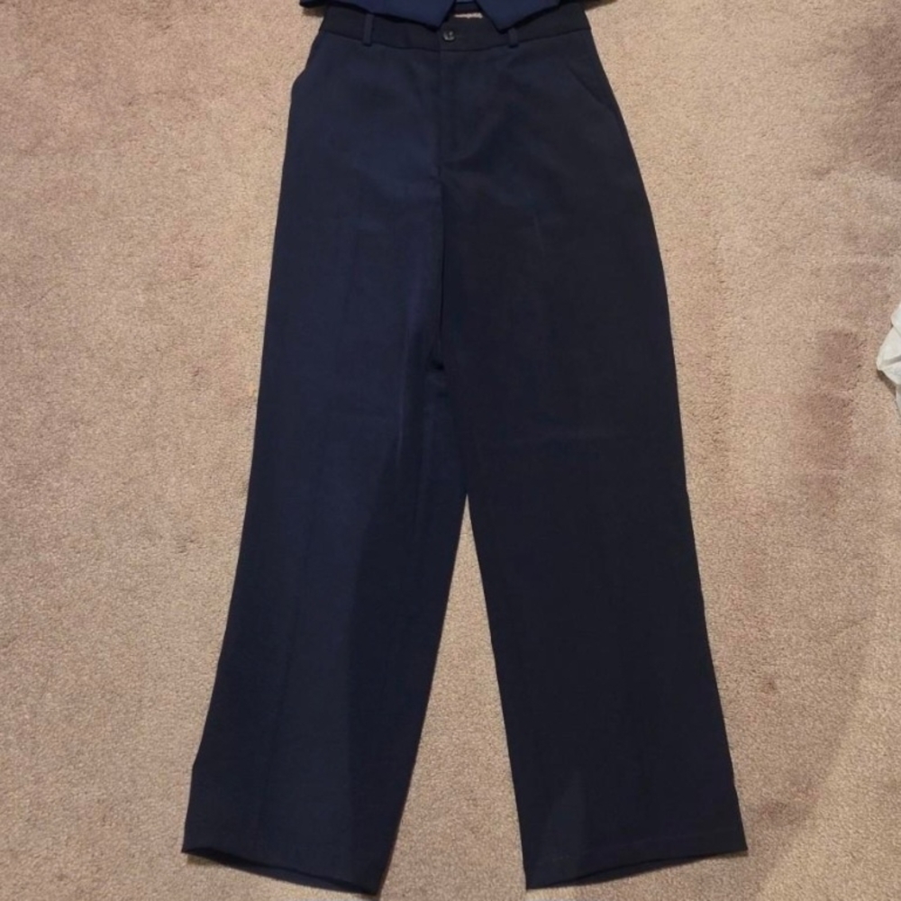 YUNCLOS Navy Blue Trousers